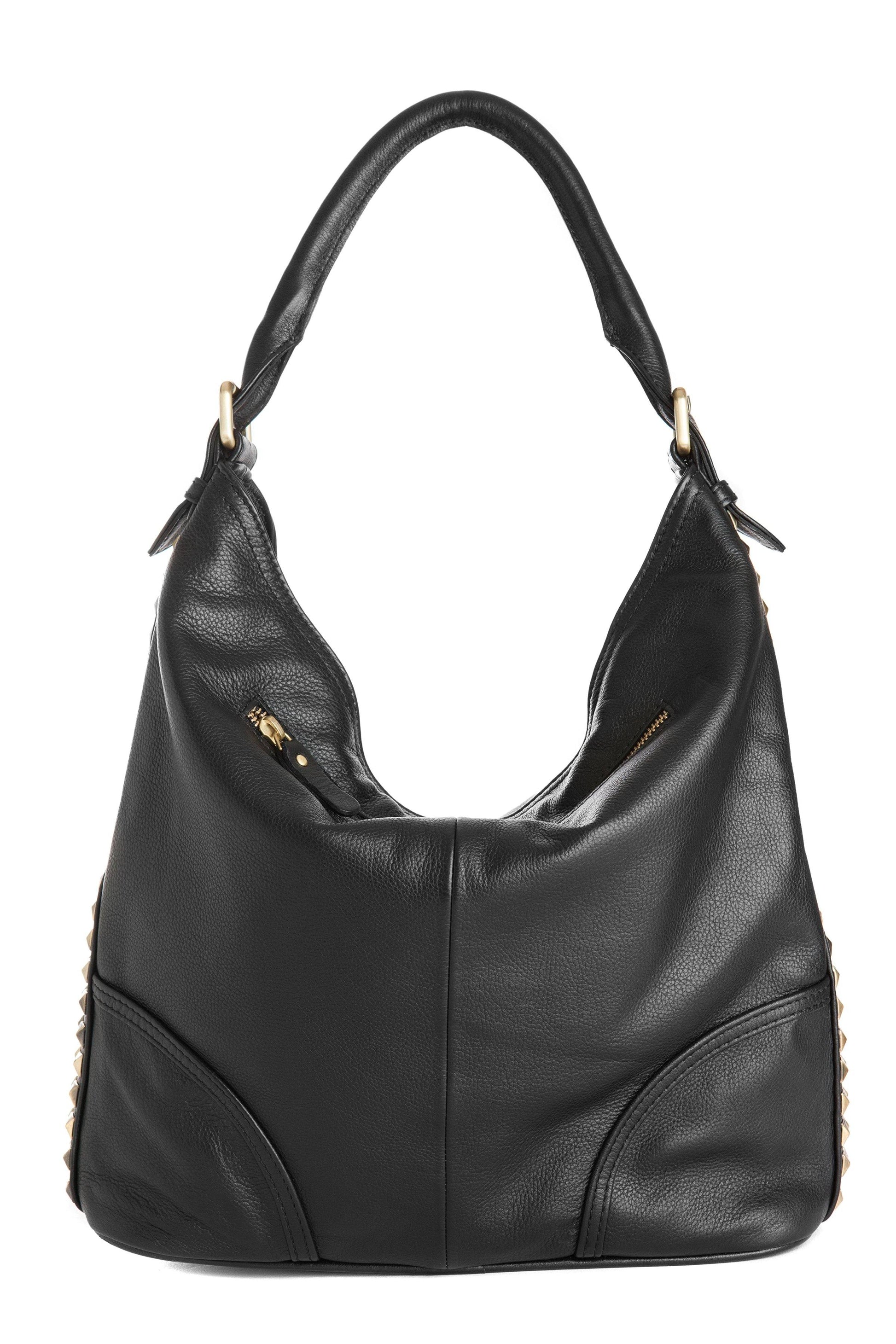 EMPRESS Studded Slouchy Hobo Shoulder Bag - Exinoz