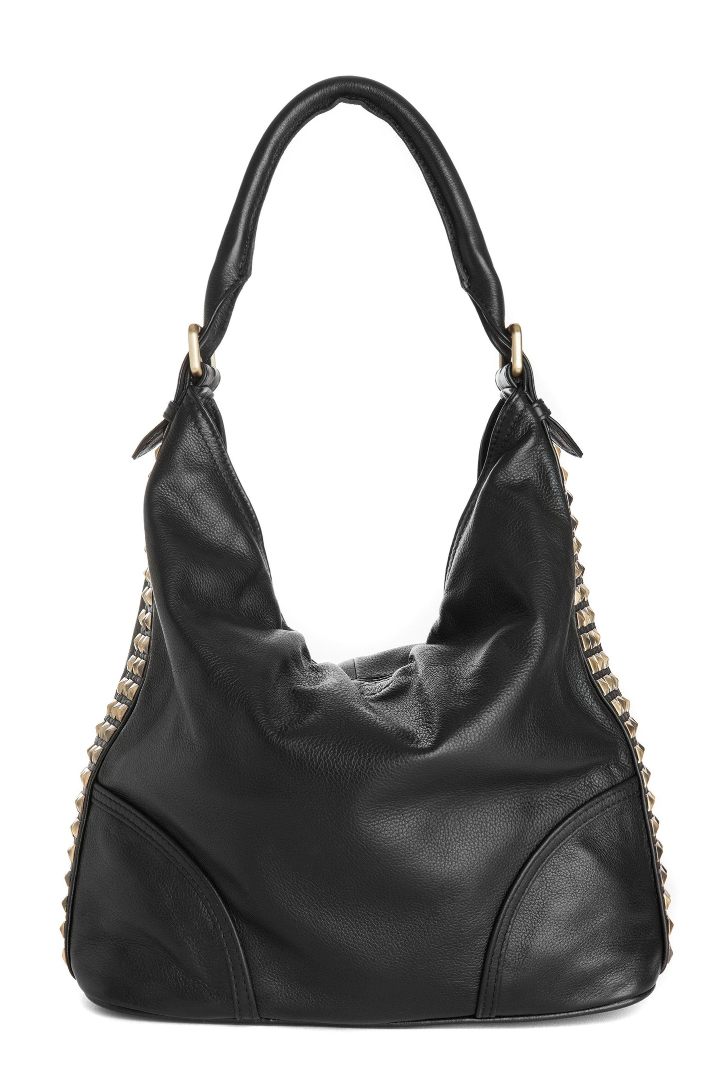 EMPRESS Studded Slouchy Hobo Shoulder Bag - Exinoz