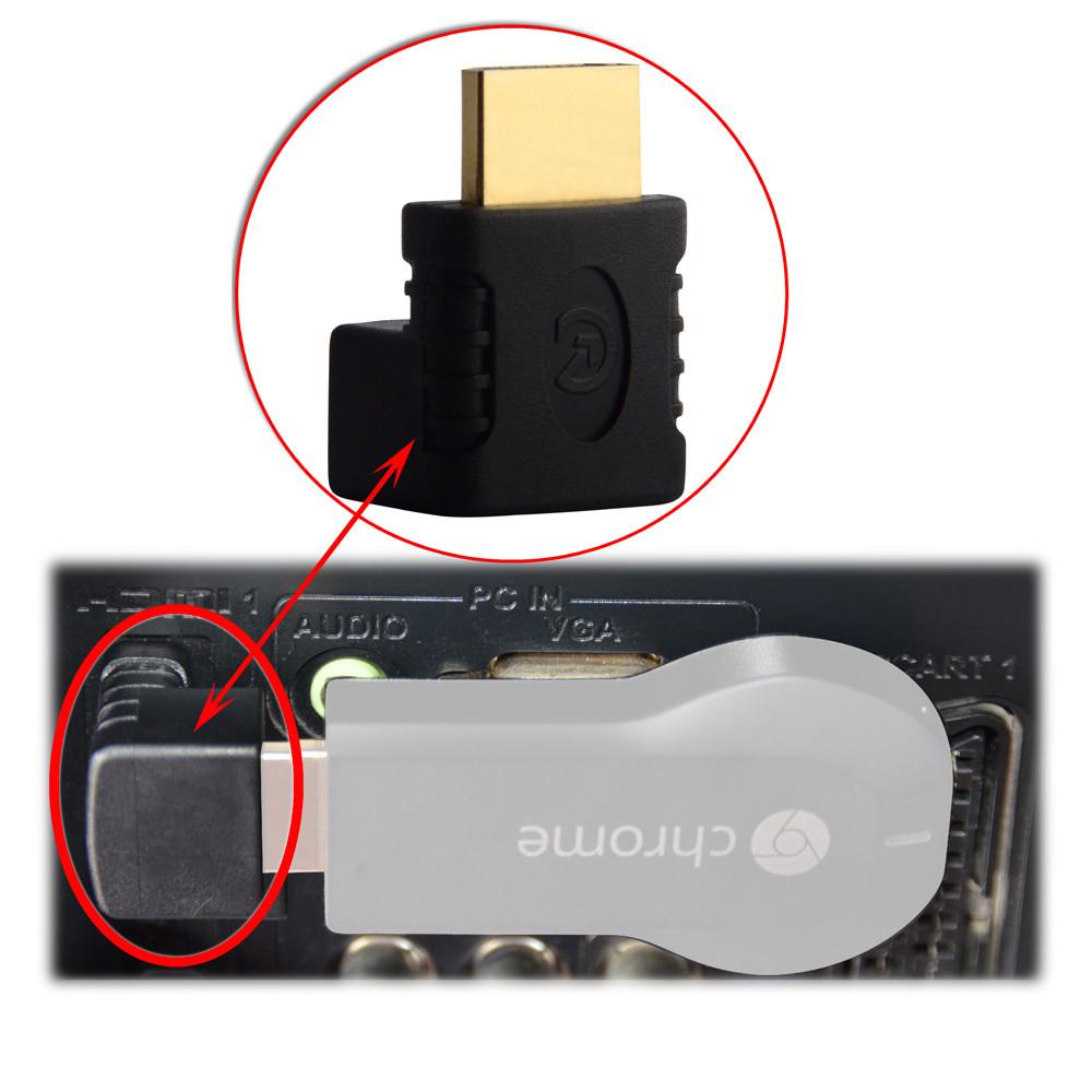EXINOZ 90 Degree HDMI Adapter for Chromecast, Roku, Fire TV or Apple TV - Exinoz