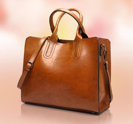 Vintage Oil Leather Handbag - Exinoz