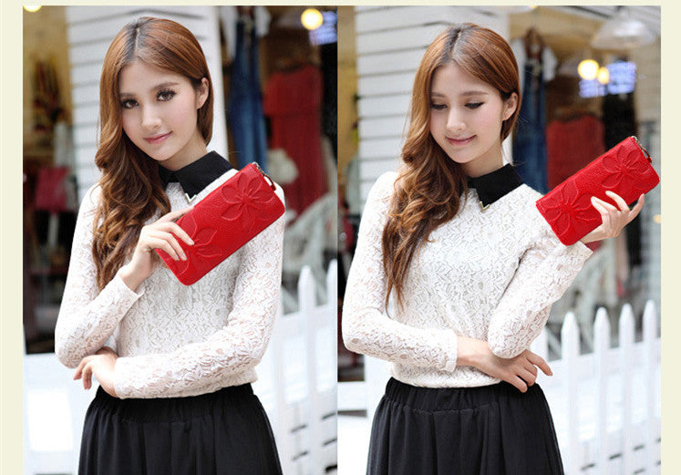 Genuine Leather Long Wallet for Women - Exinoz