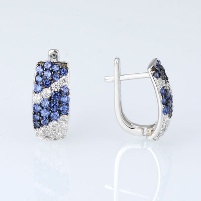 Silver with Cubic Zirconia Stones Earrings - Exinoz