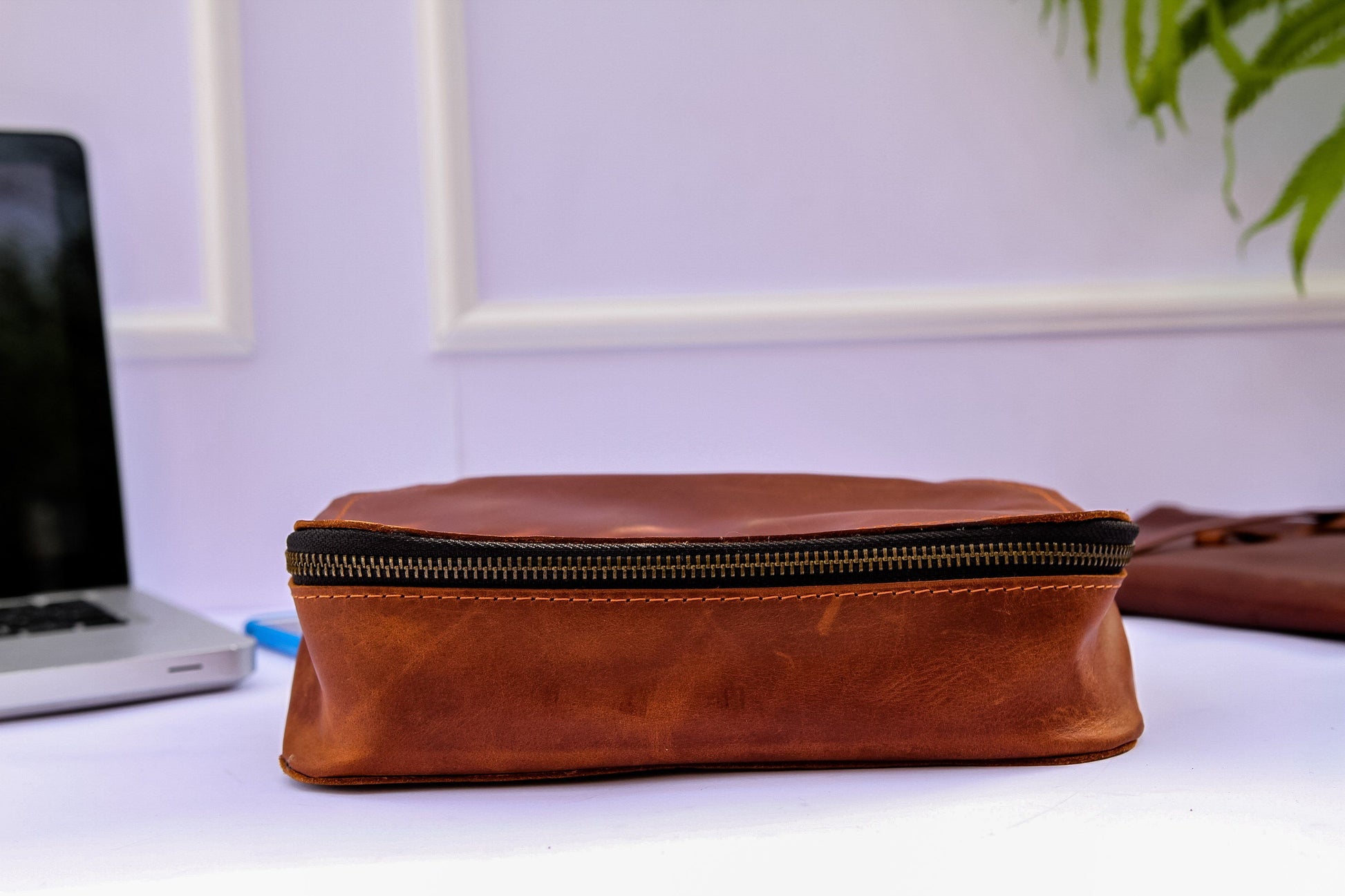 Exinoz Leather Tech Organizer Kit | Stores and Protects your Devices and Accessories I Perfect Fit & Elegant Design [Brown] - Exinoz