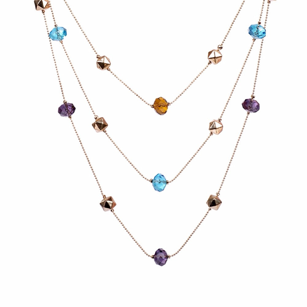 Long Chain Beaded Multilayer Necklace - Exinoz