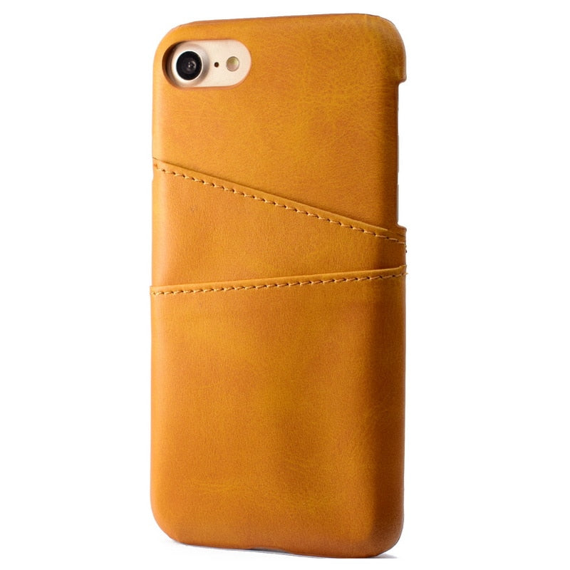 Luxury PU Leather Card Holder Slots Phone Case For iPhone X XR XS - Exinoz