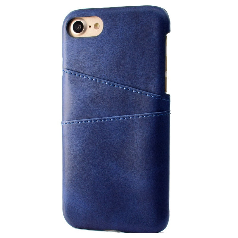 Luxury PU Leather Card Holder Slots Phone Case For iPhone X XR XS - Exinoz