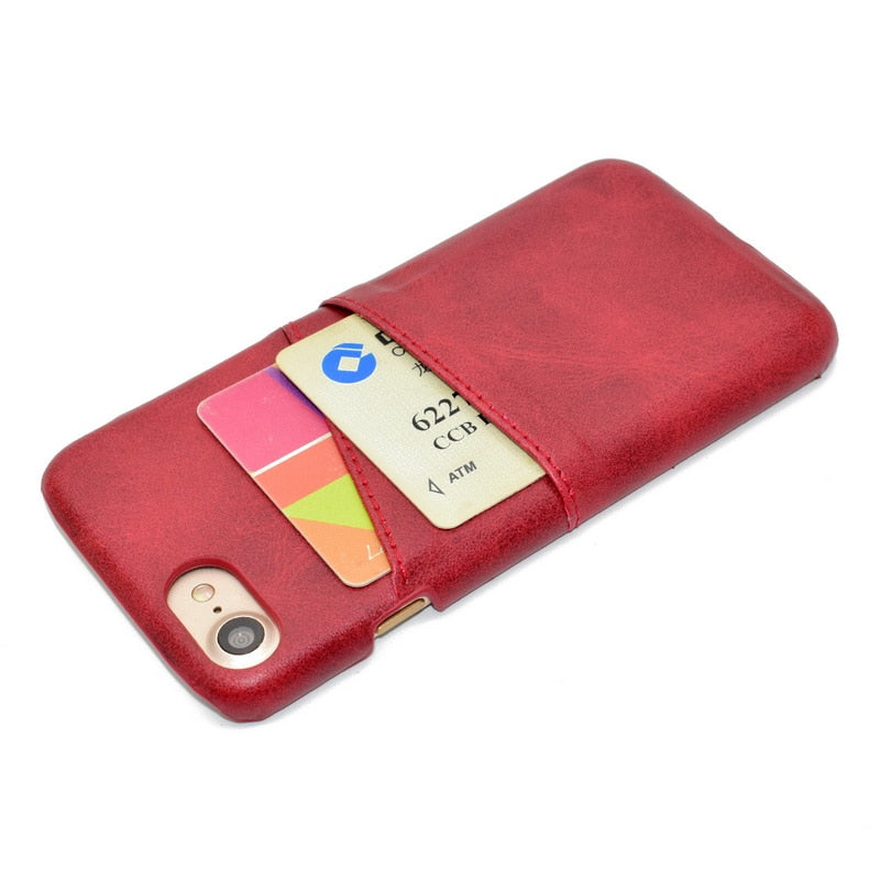 Luxury PU Leather Card Holder Slots Phone Case For iPhone X XR XS - Exinoz