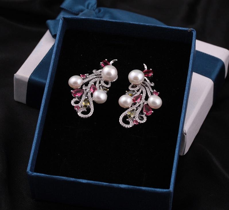 Colorful Freshwater Pearl Stud Earrings - Exinoz