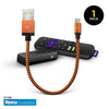 EXINOZ Braided Power Cable Designed for Roku Streaming Stick + | Short Multi Colored Cable As A Roku Power Cord Replacement | Connect and Power Steaming Stick Directly from TV USB Port | 8 inch - Exinoz