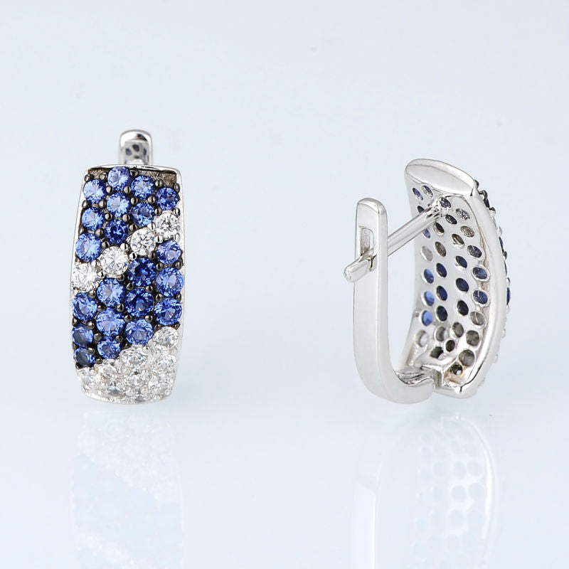 Silver with Cubic Zirconia Stones Earrings - Exinoz