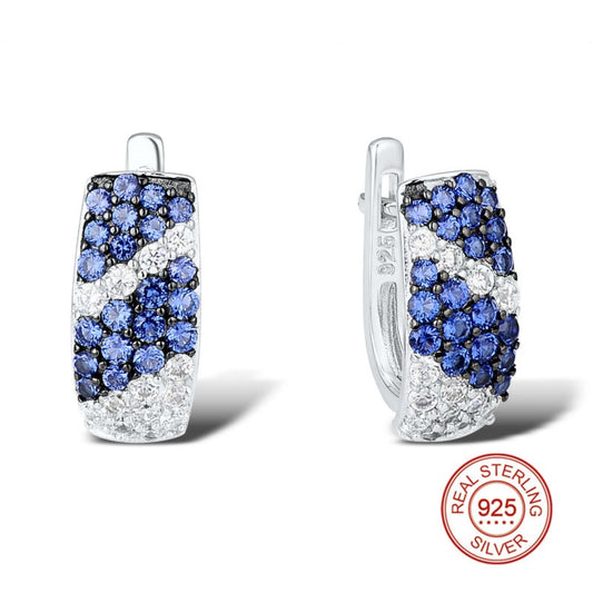 Silver with Cubic Zirconia Stones Earrings - Exinoz