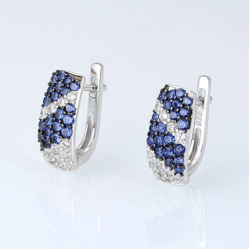 Silver with Cubic Zirconia Stones Earrings - Exinoz