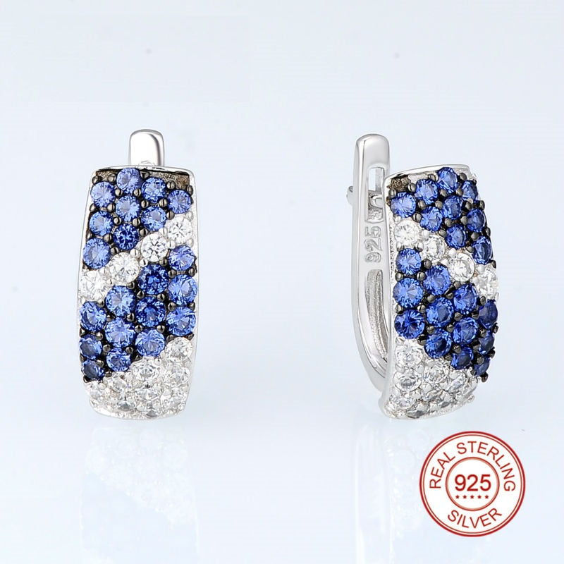 Silver with Cubic Zirconia Stones Earrings - Exinoz