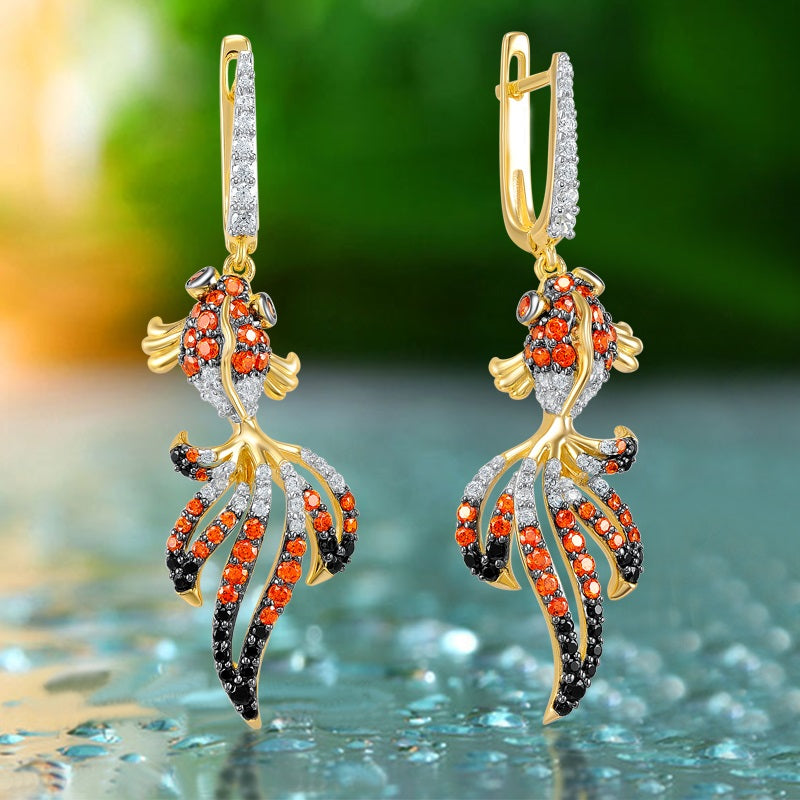 Silver Fish Dangle Earrings - Exinoz