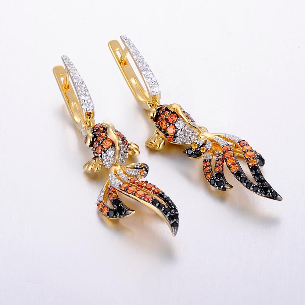 Silver Fish Dangle Earrings - Exinoz