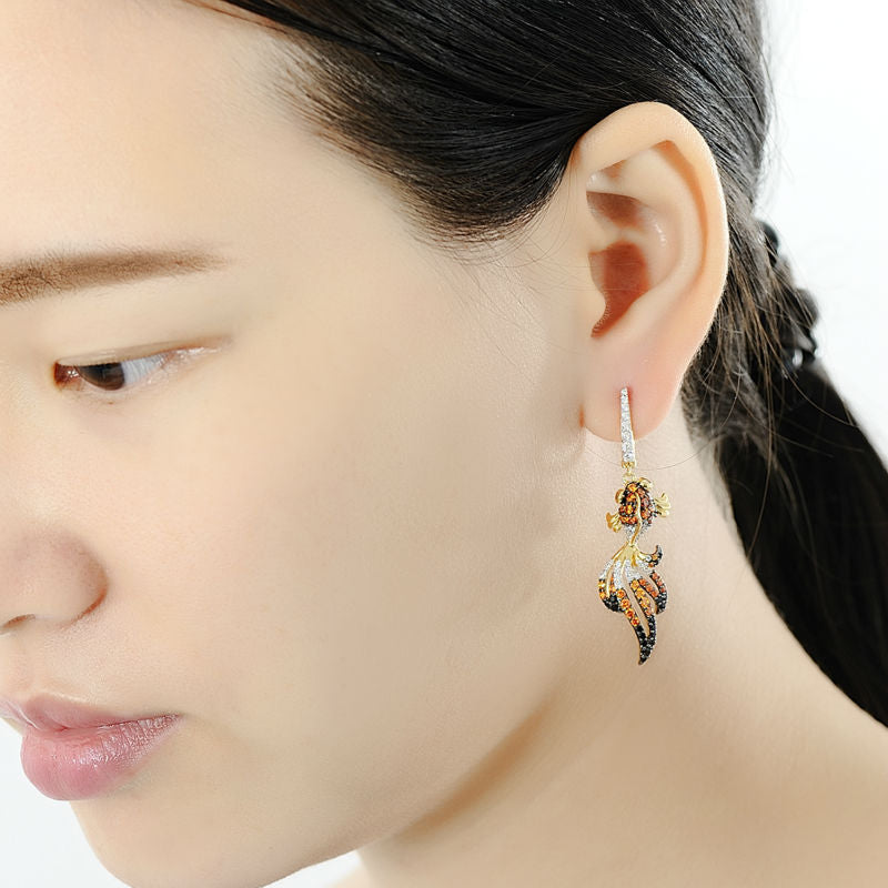 Silver Fish Dangle Earrings - Exinoz