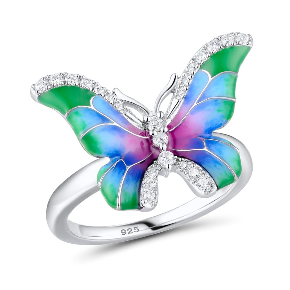Silver Cubic Zirconia Butterfly Ring - Exinoz