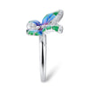 Silver Cubic Zirconia Butterfly Ring - Exinoz