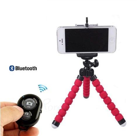 Exinoz Flexible Sponge Mini Tripod With Bluetooth Remote Shutter - Exinoz