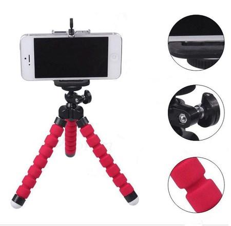 Exinoz Flexible Sponge Mini Tripod With Bluetooth Remote Shutter - Exinoz