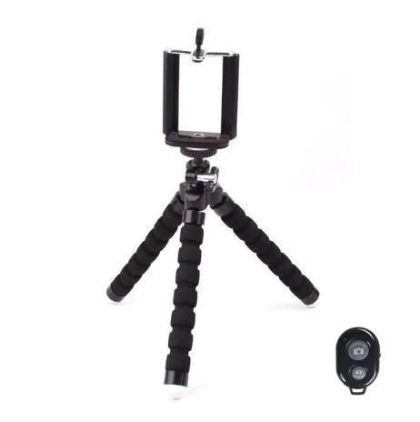 Exinoz Flexible Sponge Mini Tripod With Bluetooth Remote Shutter - Exinoz