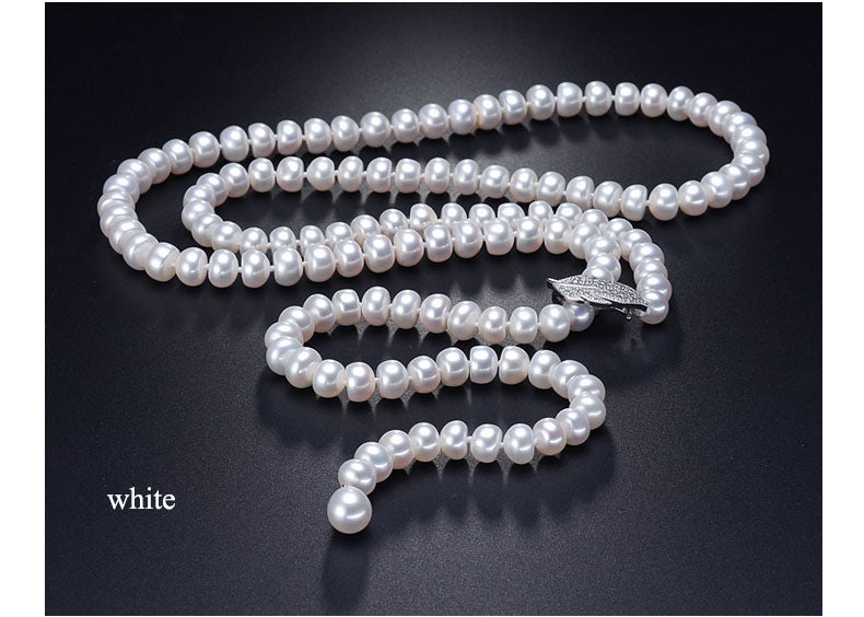 Genuine Freshwater Pearl Long Necklace - Exinoz
