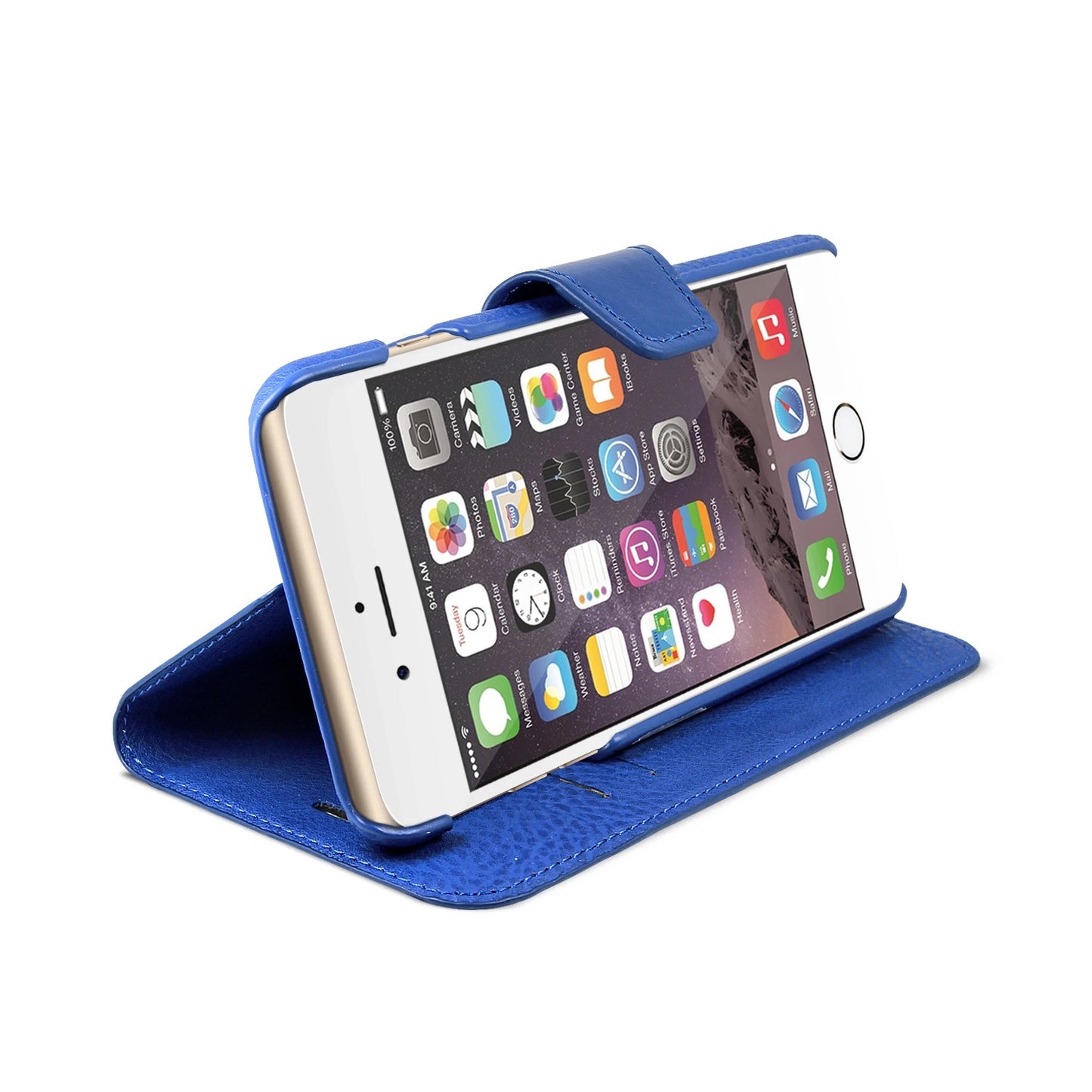 iPhone 6 / iPhone 6S Leather Wallet Case [BLUE] - Exinoz