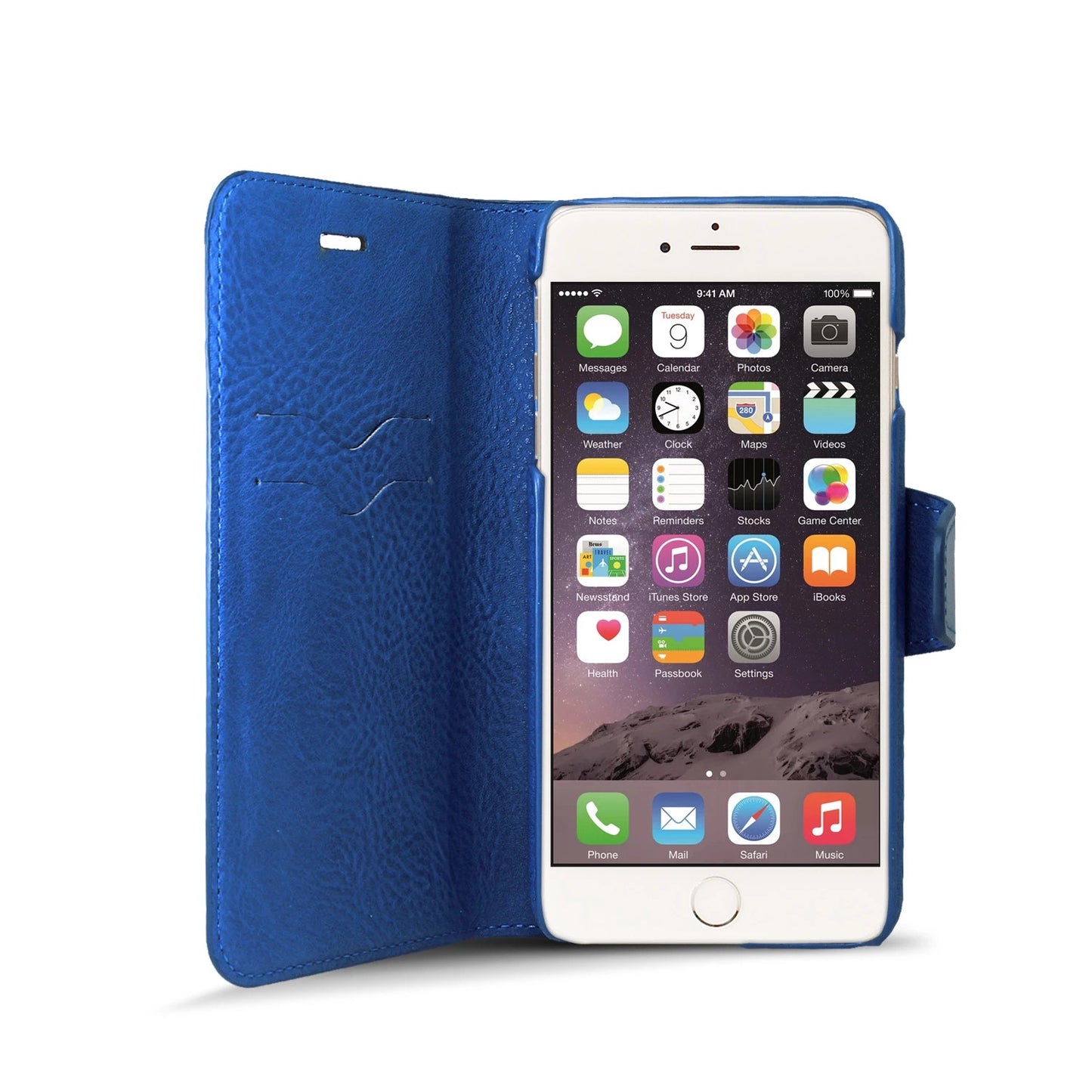 iPhone 6 / iPhone 6S Leather Wallet Case [BLUE] - Exinoz