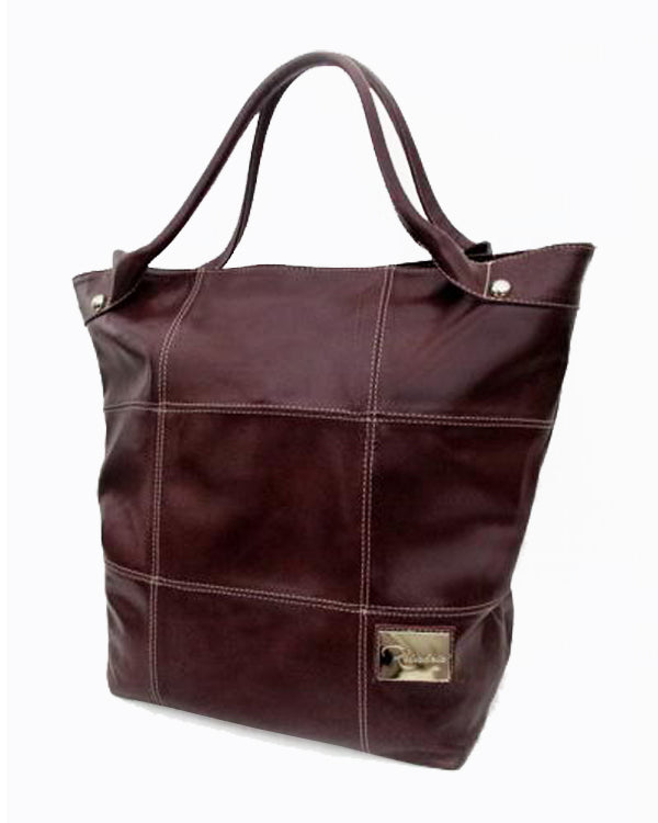 Leather Squares Tote Bag - Exinoz