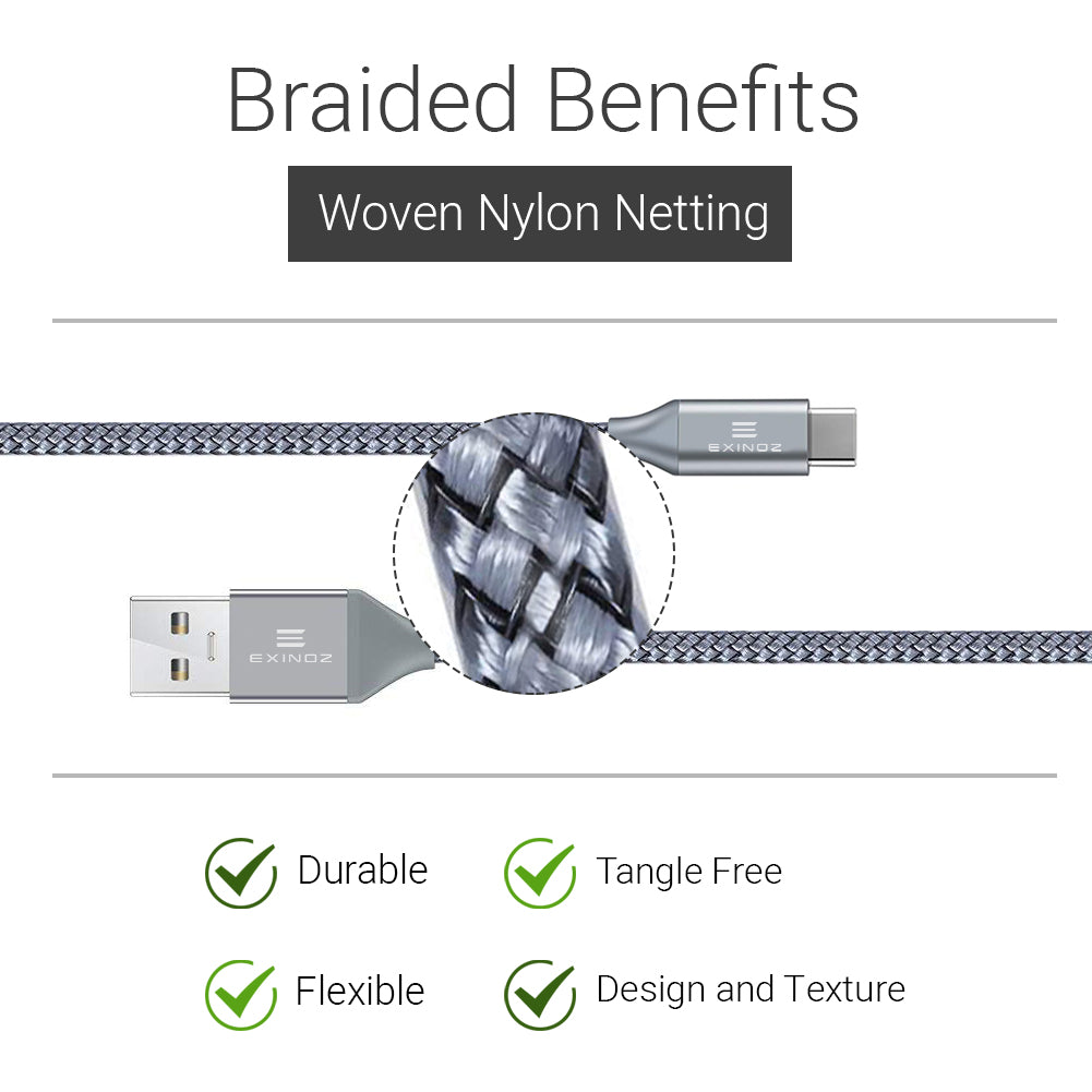 Exinoz USB Type C Cable Fast Charging USB C Cable (Bonus Special Offer) - Exinoz