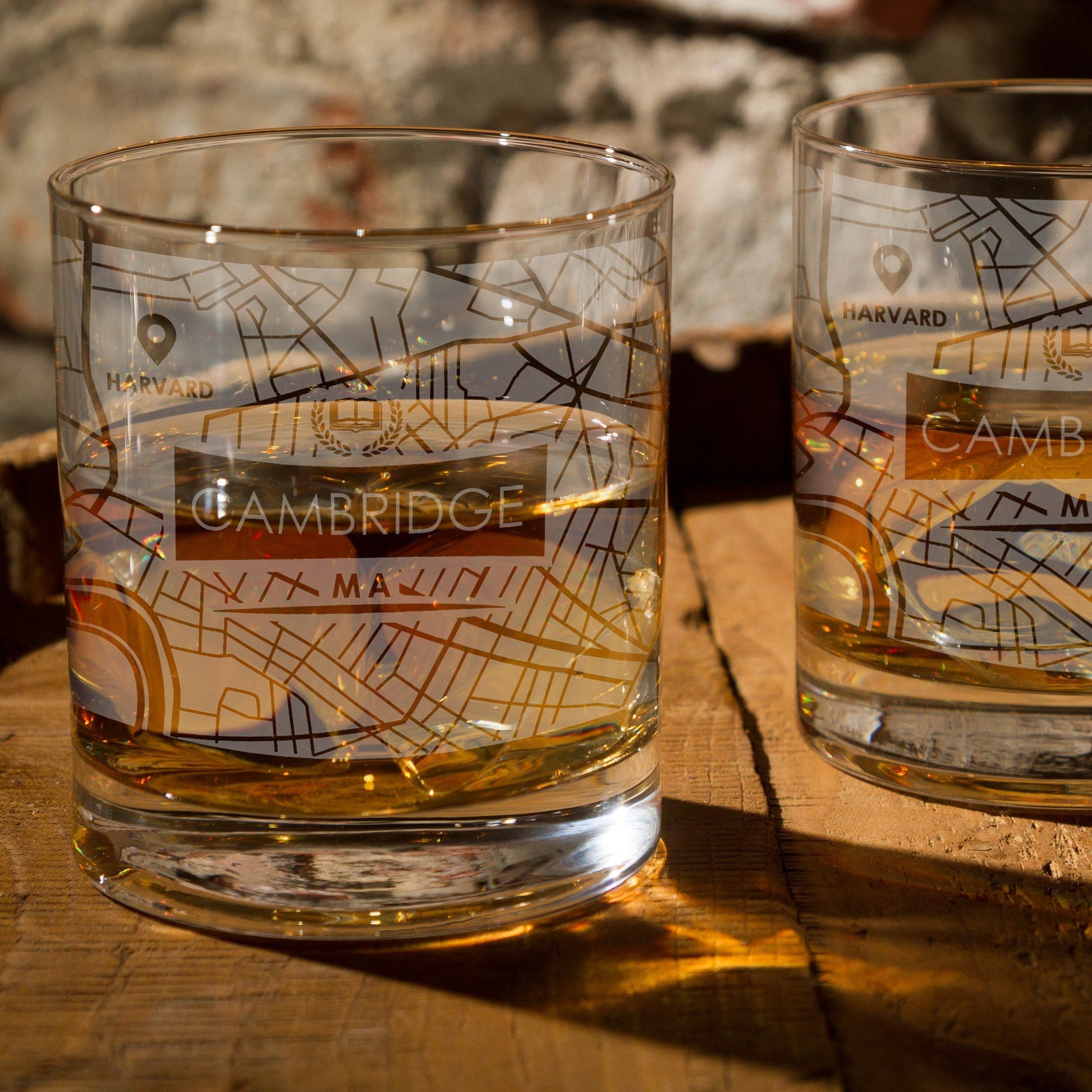 ETCHED CITY MAP GLASSES (Set of Two) - Exinoz