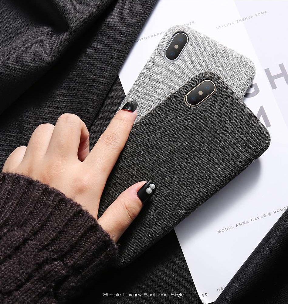 Exinoz Linen Cloth Case for iPhone | Simple Vintage Luxury Case - Exinoz