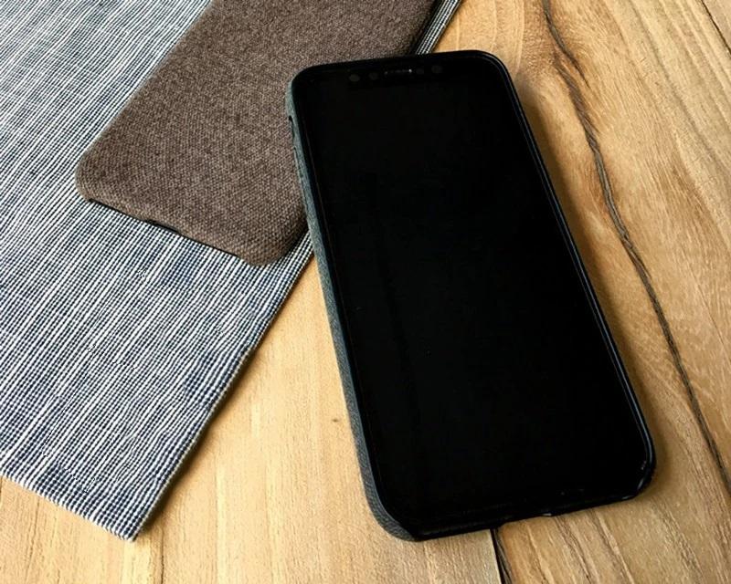 Exinoz Linen Cloth Case for iPhone | Simple Vintage Luxury Case - Exinoz