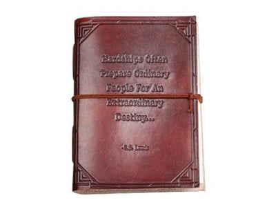 "Hardships And Extraordinary Journey" Handmade Leather Journal - Exinoz