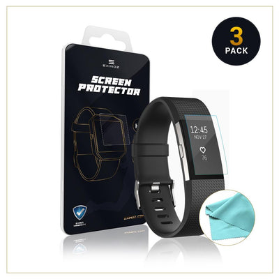 EXINOZ Fitbit Charge 2 Screen Protector Pack of 3 I High-quality Protection with 1-Year Replacement Warranty - Exinoz