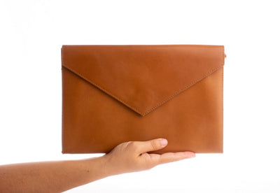 Leather Envelope Clutch Bag - Exinoz