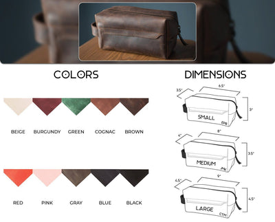 Customisable Handmade Genuine Leather Toiletry Bag - Exinoz