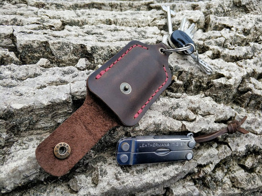 Leather Sheath Keychain for Leatherman Squirt PS4 or Micra - Exinoz