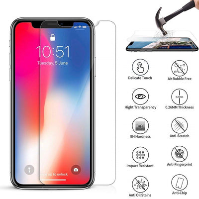 Premium Ultra-Thin Tempered Glass Screen Protector for iPhone X / XS / XS MAX / XR (2 Pack) - Exinoz