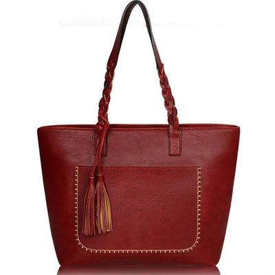 Vintage Women Leather Shoulder Bag Large - Exinoz
