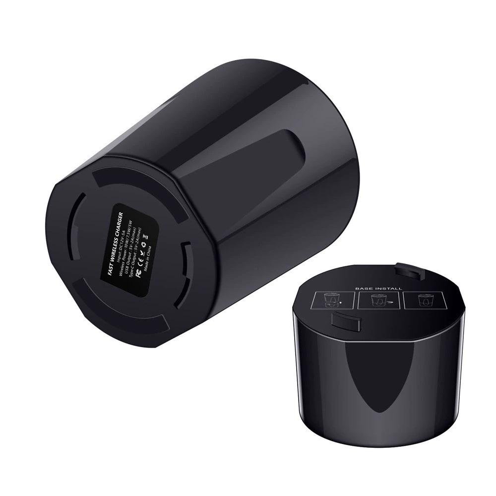10W Car Wireless Charger Cup with USB Output - Exinoz