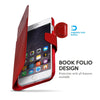 Exinoz iPhone 6S Plus Case, 100% Genuine Leather Wallet Case [RED] - For Apple iPhone 6 Plus and iPhone 6S Plus 5.5" Devices - Exinoz