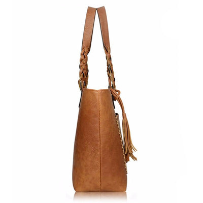 Vintage Women Leather Shoulder Bag Large - Exinoz