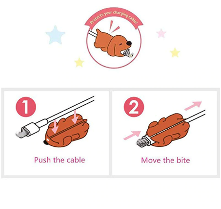 Cute Animal Bite Cable Winder Organizer Protector - Exinoz