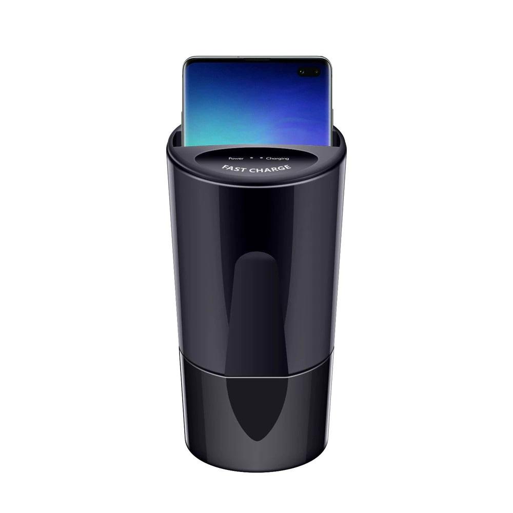 10W Car Wireless Charger Cup with USB Output - Exinoz