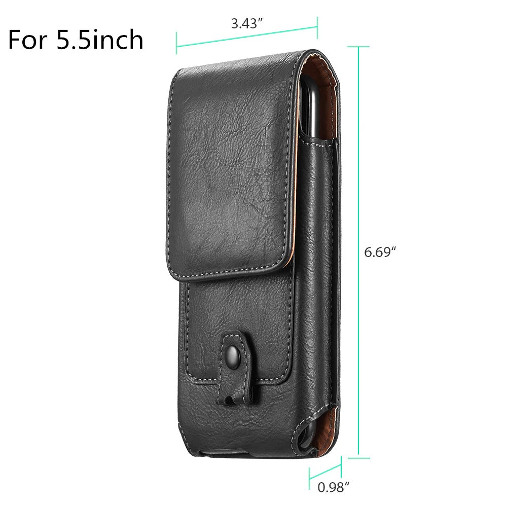 Universal Leather Phone Wallet with Belt Clip Pouch Case (iPhone X / XS / XS Max / XR / 6 / 7 / 8 and Samsung) - Exinoz