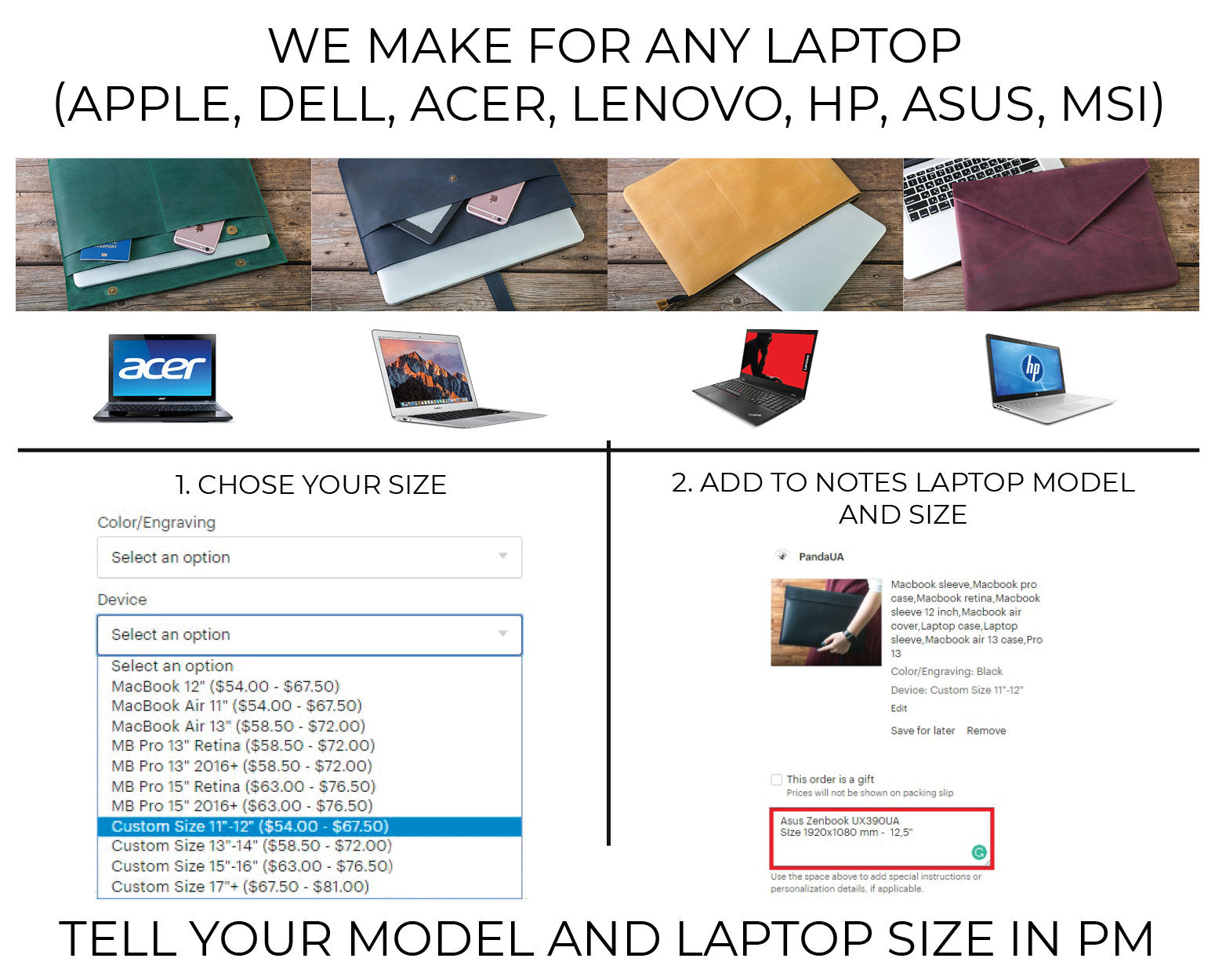 Genuine Leather Laptop & MacBook Sleeve Case - Exinoz