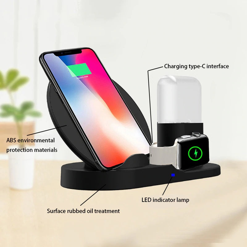Wireless Charger for iPhone and Android devices 3 in 1 Charging Pad - Exinoz