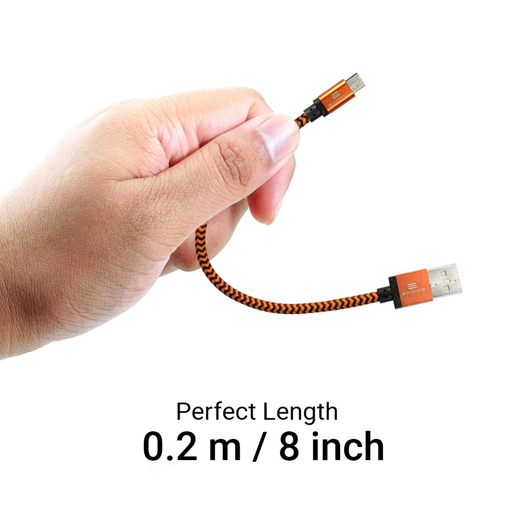8inch Braided Micro USB Cable - Exinoz