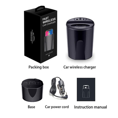10W Car Wireless Charger Cup with USB Output - Exinoz